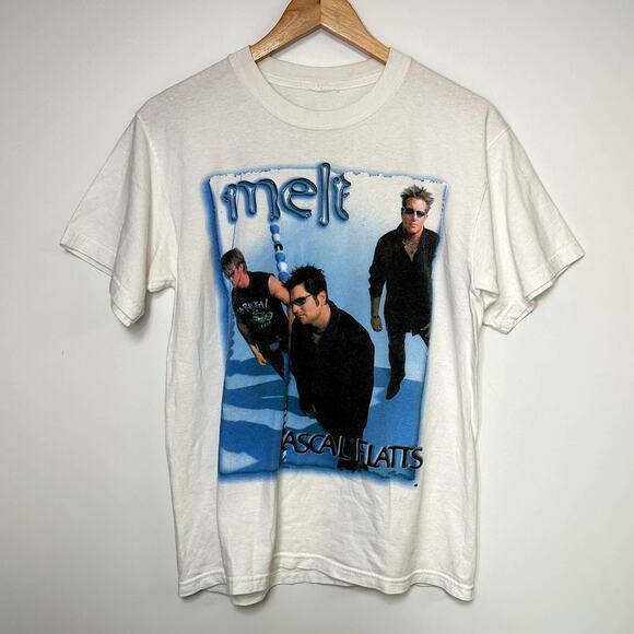 Vintage Rascal Flatts Shirt Melt Tour 90s White T-Shirt - Picture 1 of 2